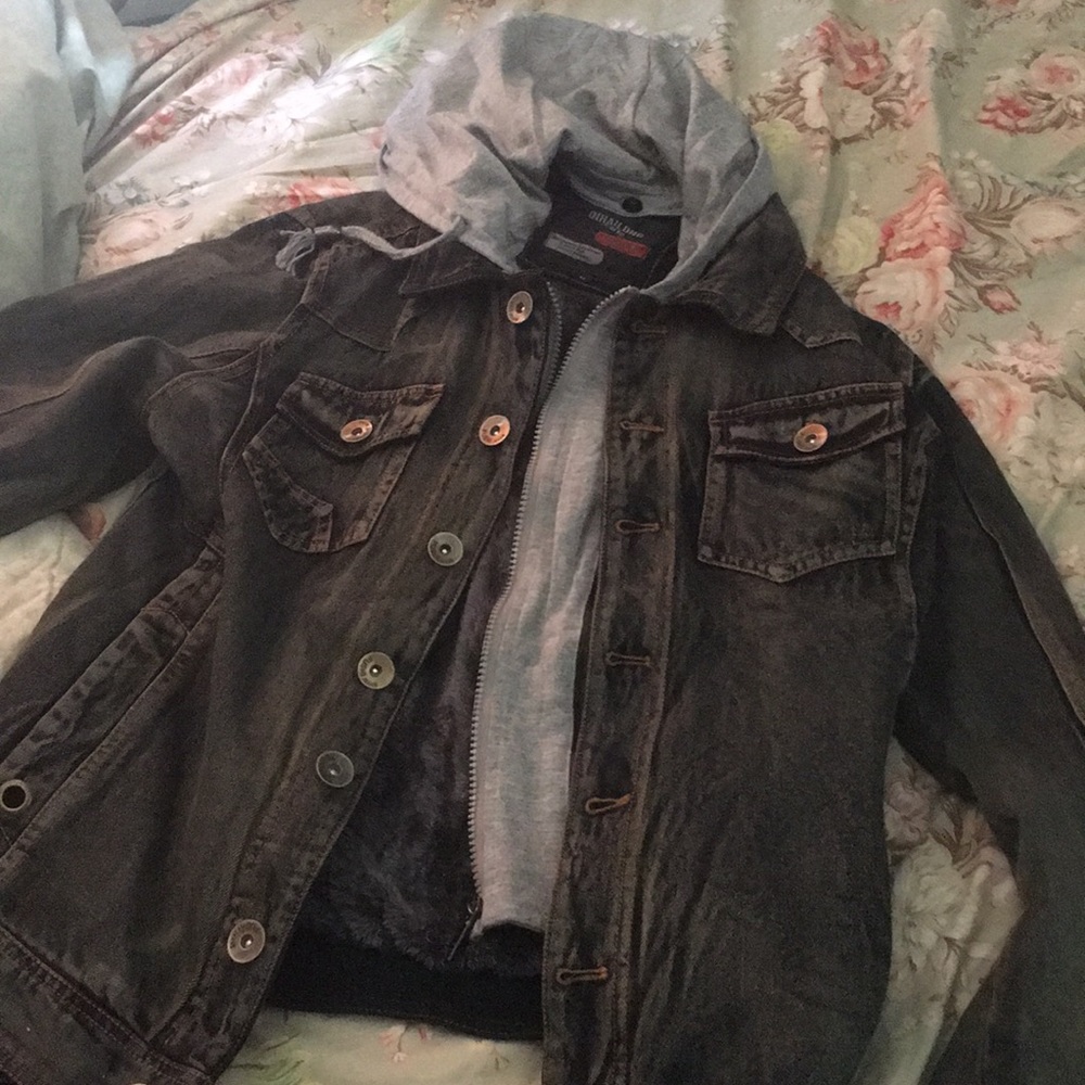 Fur lined Hooded Denim Jacket